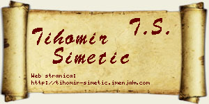 Tihomir Simetić vizit kartica